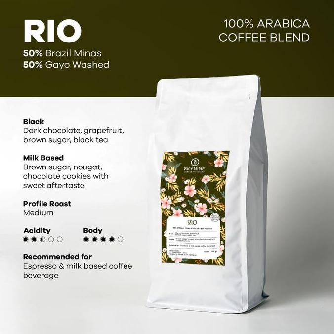 

RIO ESPRESSO BLEND 100% BIJI KOPI ARABIKA PREMIUM SKY NINE 1KG TERMURAH