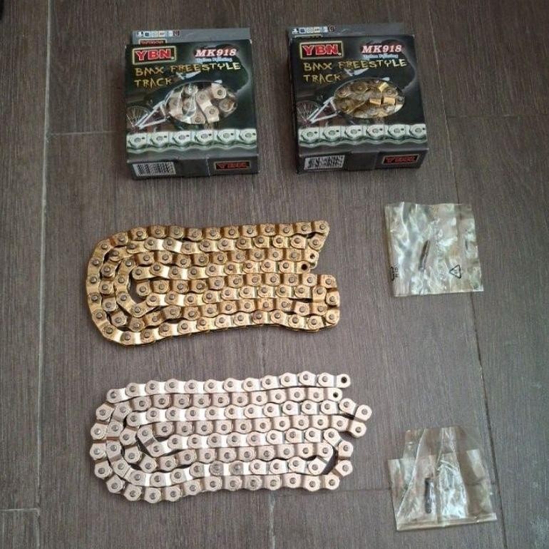 Rantai YBN MK918 Halflink Single Speed Silver & Gold AST