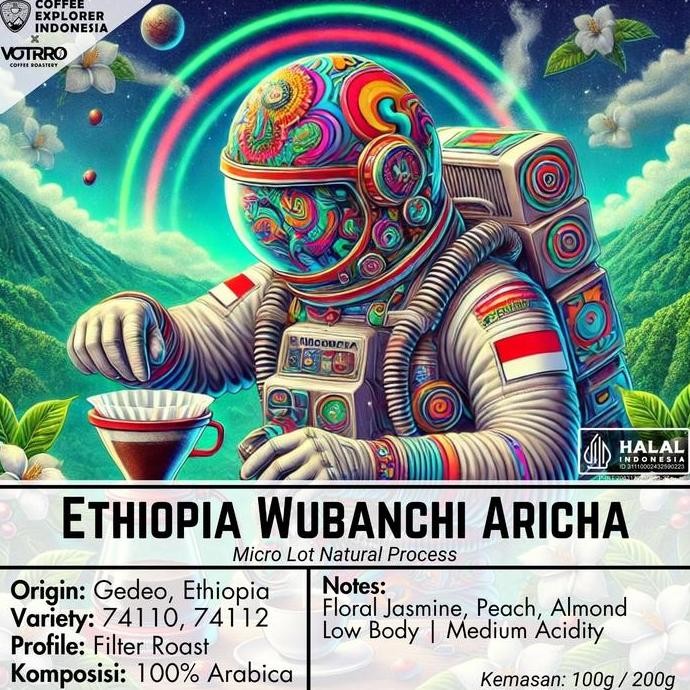 

BIJI KOPI BUBUK ARABIKA ETHIOPIA WUBANCHI ARICHA - SINGLE ORIGIN ARABICA FILTER MANUAL BREW SPECIALITY COFFEE - EXPLORE SERIES - VOTRRO X COFFEE EXPLORER INDONESIA TERMURAH