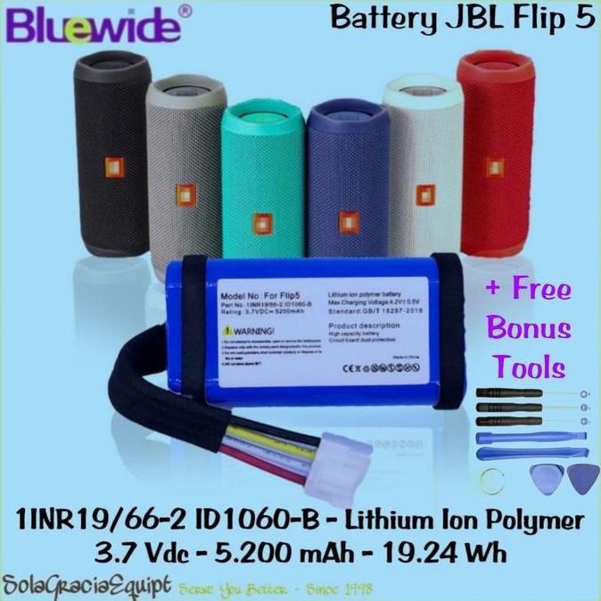 batre / battery jbl flip 5, jblflip5whtam, 1inr19/66-2, id1060, 3.7v ori -