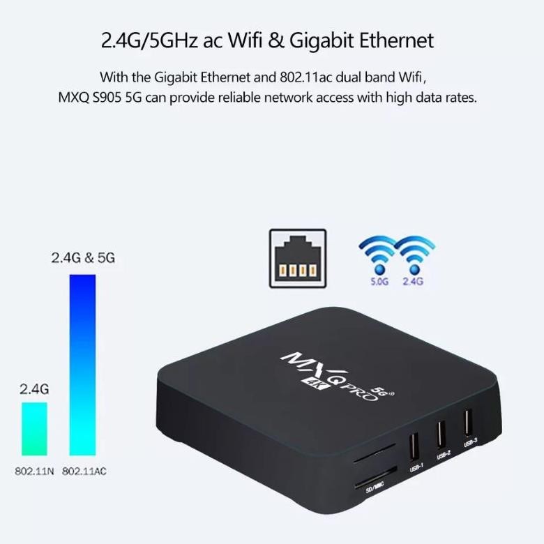 HJK Android Set Top TV BOX MXQ PRO 5G RAM 2GB+16GB & 4GB+32GB 1GB+8GB 4K Smart TV Box MXQ Pro 5G