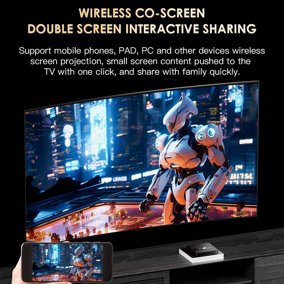 HJK MANGO MAN H20Pro Android Tv Box 5G Wifi Smart Set Top Box 16GB Ram 256 Rom Android 10.0 2.4G Ful