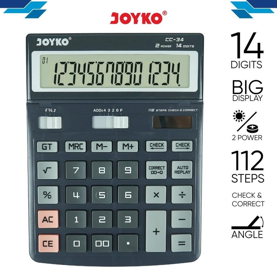 

Sale! Y-76 Kalkulator Joyko Cc 34 Calculator Check Correct Cc34 14 Digit Besar Premium
