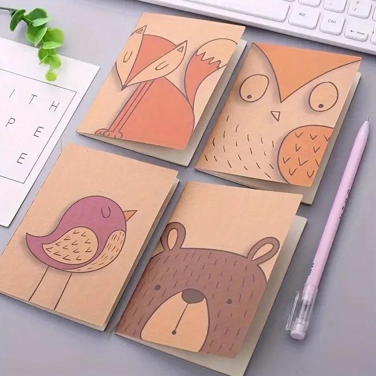 

10Pcs Small Cute Kraft Pocket Notebook, 64K 16-Sheet Blank Mini Journal Memo Notepad For Student Traveler School Supplies