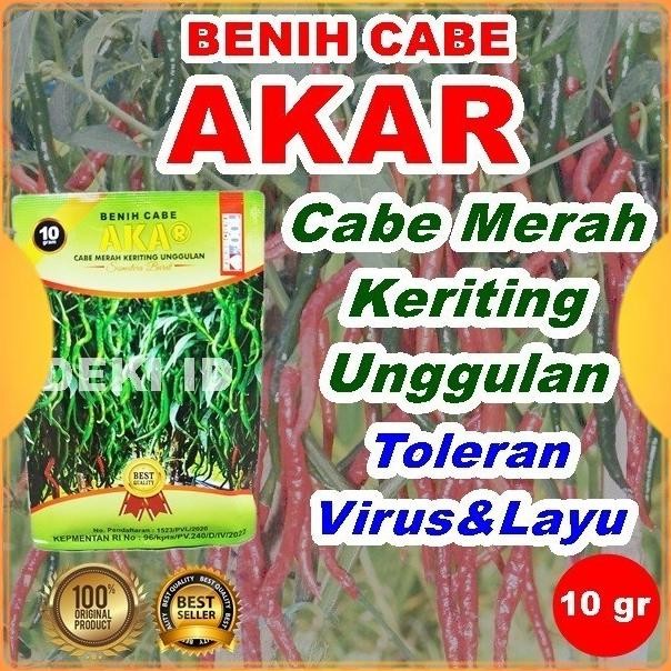 

Bibit Cabe Akar 10 gr Benih CMK Aka R Cabai Merah Keriting Unggulan