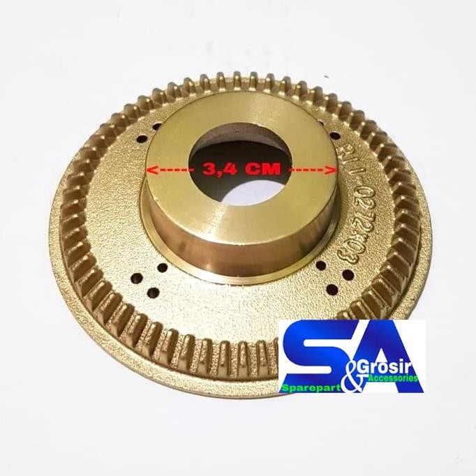 HJK Burner Model RINNAI KECIL ORIGINAL QUALITY 7 CM Ri 522 E/C 514 602 - Sparepart Kuningan Tungku A