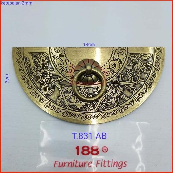 Tarikan Antik Laci Handle Pintu Gagang Lemari Vintage Klasik Kuningan