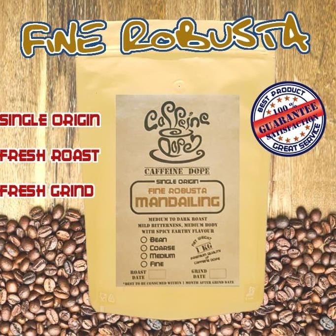 

Kopi Robusta Mandailing 1 Kg -Fine Robusta- Bean/Biji & Ground/Bubuk