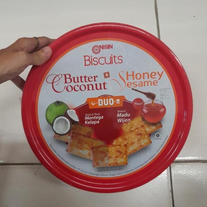 

Terlaris Nissin Butter Coconut Duo Biskuit Mentega Kelapa Dan Madu Wijen Kaleng Merah 345Gr