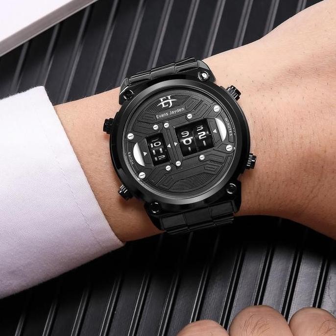 Promo Diskon   Evans Jayden Jam Tangan Pria 9424 Rantai Stainless Steel Turbine Water Resistant 3Atm