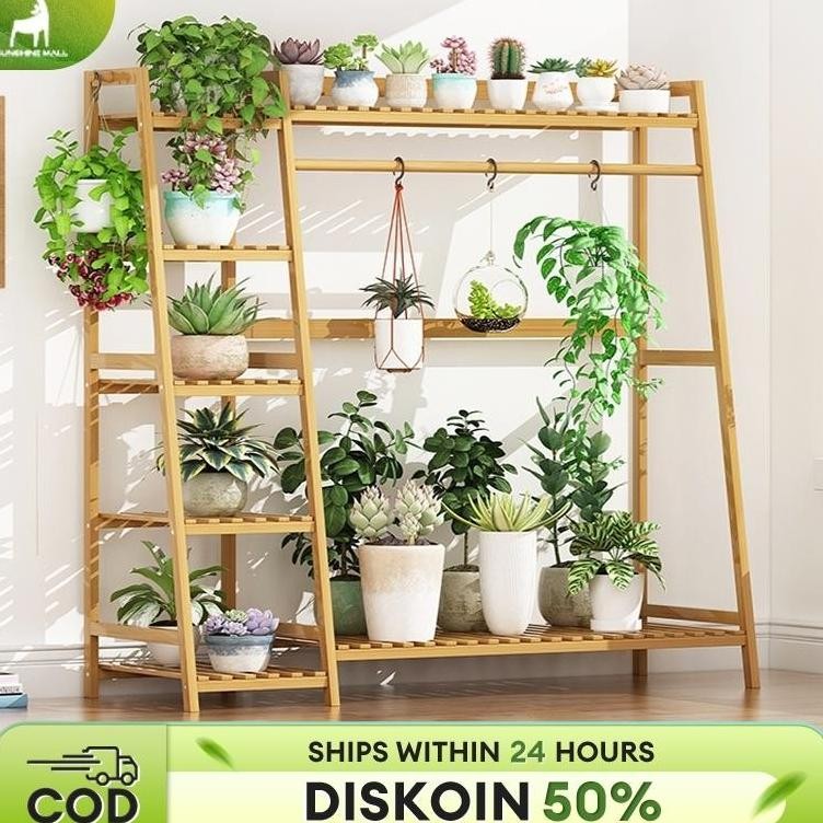 Rak Pot Bunga Rak Bunga Rak Tanaman Rak Bunga Kayu Rak Tanaman Outdoor Rak Tanaman Susun Dinding Tem