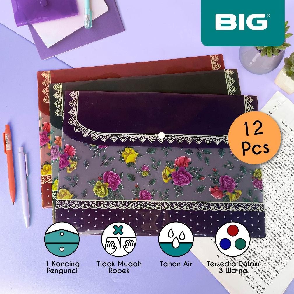 

12 Pcs BIG Map Kancing 1 Vintage Rose Motif Bunga Mawar Klasik / Map Dokumen Kancing 1 Vintage Rose Motif Bunga Mawar Klasik F4 Hsontal MF-8702