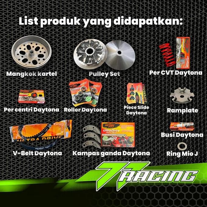 siap kirim paket full upgrade cvt, mio sporty-fino karbu, mio j-fino 115-soul gt 115, mio m3-soul gt