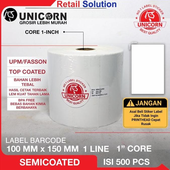 

new stiker label bare a6 100x150 mm 4" x 6" @500 pcs semicoat