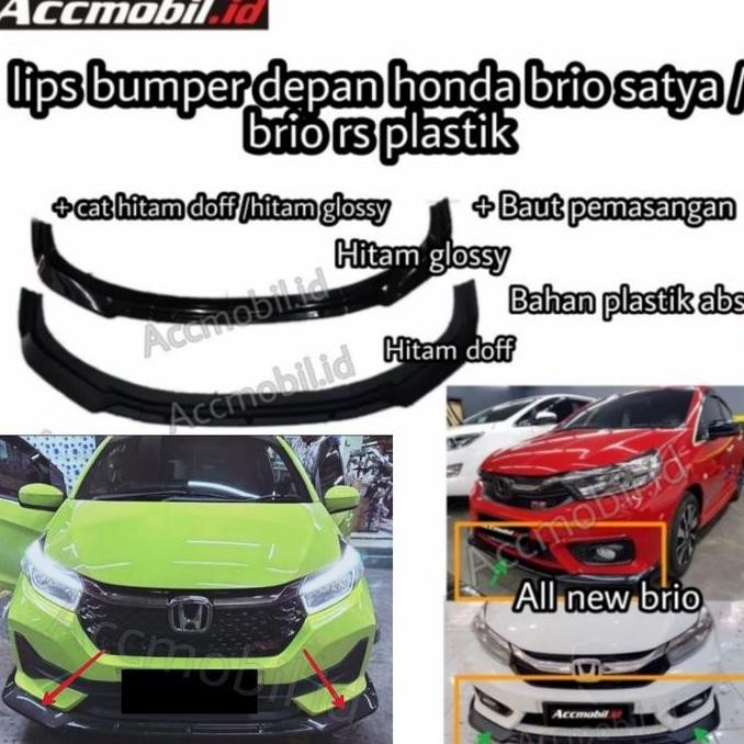 lips winglet bumper front depan honda brio satya rs plastic plus cat