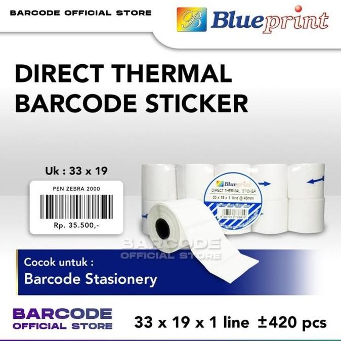

new label stiker termal 33x19mm / 33 x 19 / 33x19 mm 1 line(1slop)