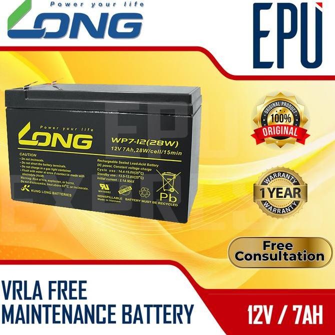 aki ups long 12v 7ah aki sprayer swan baterai ups battery aki kering batere vrla aki long ori -