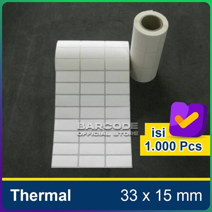 

new label thermal 33 x 15 mm 3 line stiker bare 33x15 mm 1"inch 1000pcs