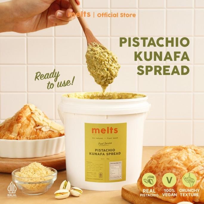 

Produk Baru!! Melts Pistachio Kunafa Spread 1 kg | Selai kacang Plant Based Vegan untuk Roti Bahan Kue Baking Pastry Topping