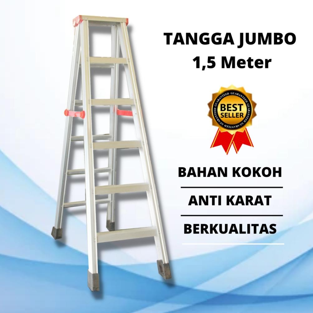 TANGGA LIPAT ALUMINIUM 1,5M/TANGGA MURAH/TANGGA LIPAT Aluminium Original terbaik Tangga Lipat 1,5 Me