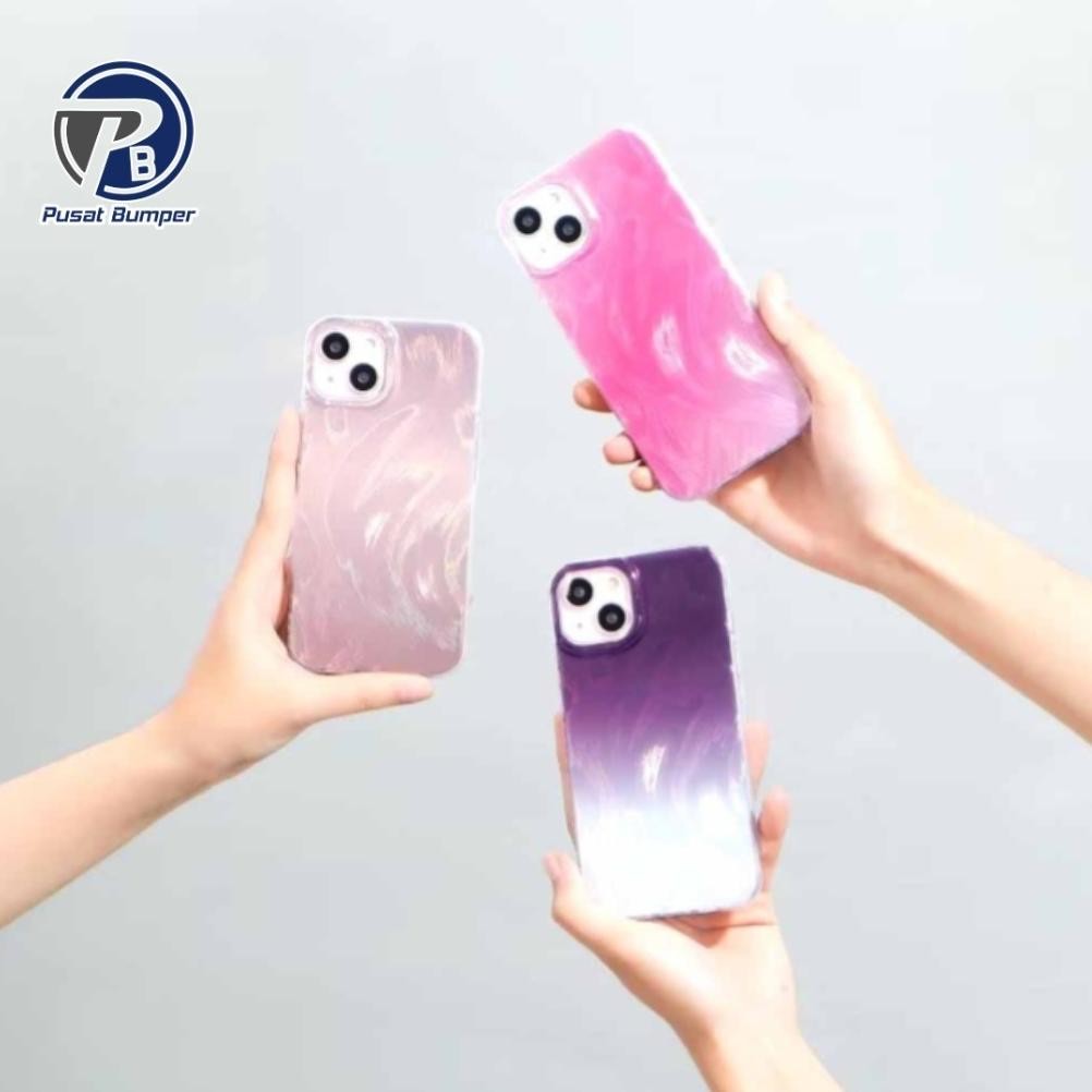 Cuci Gudang Ad-56 Ss936 Clarity Swirl Hologram Feather Case Pink Texture For Oppo A58 A60 A71 A74 A7