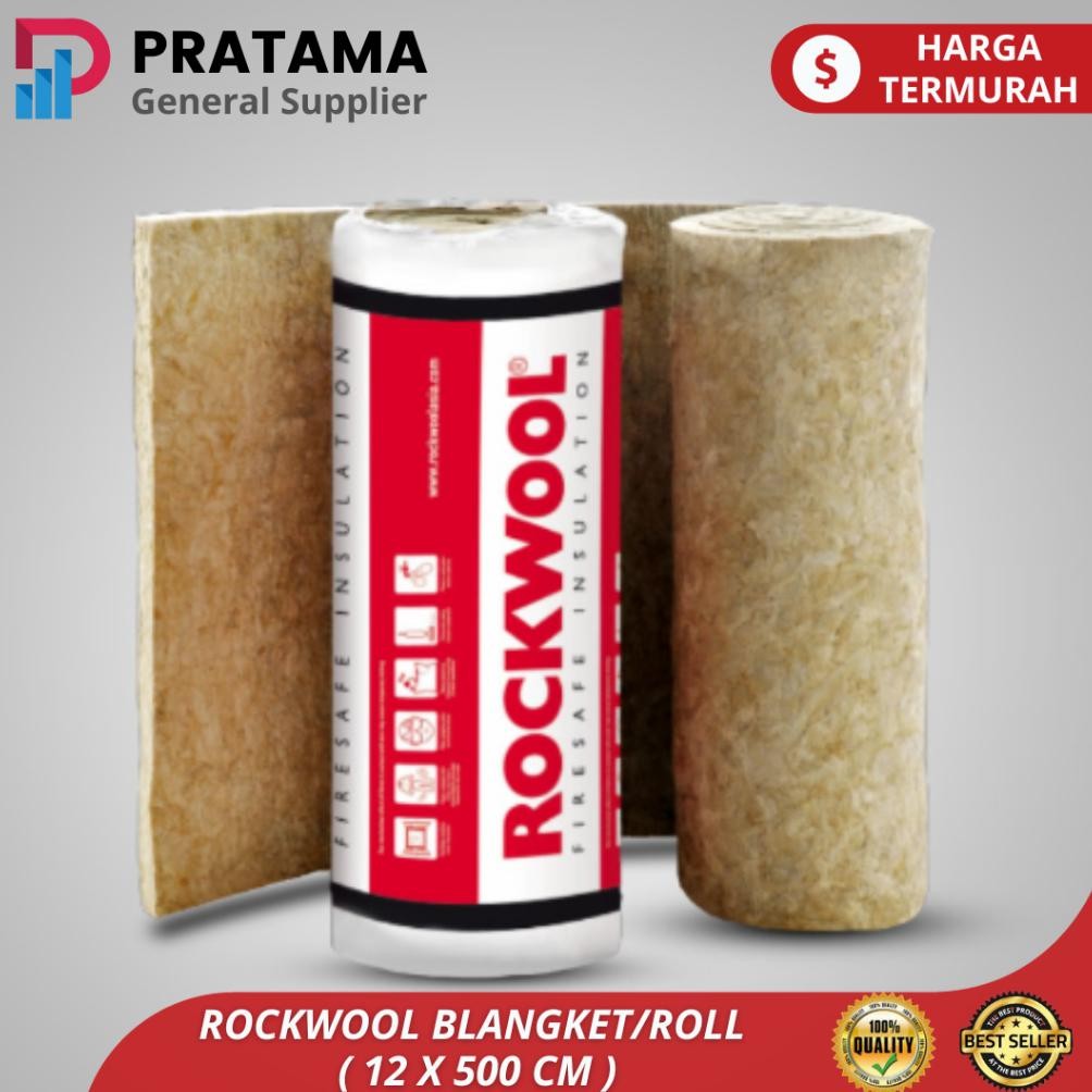 Peredam Suara Rockwool blangket Density 40kg roll ( 1.2m x 5m ) surabaya / Rockwool Ori Malaysia
