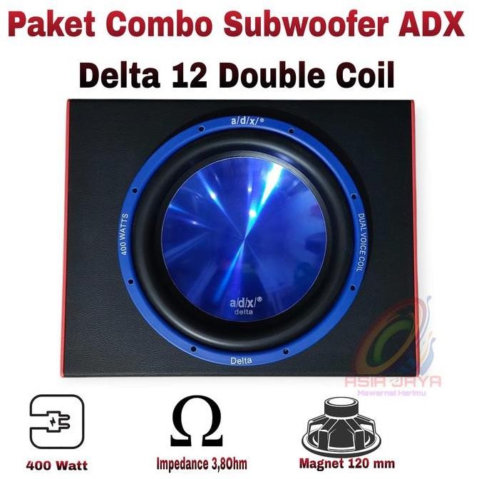 ready Paket Combo Speaker Subwoofer ADX Delta Blue 12 inch Double Coil Plus Box 12 Inch