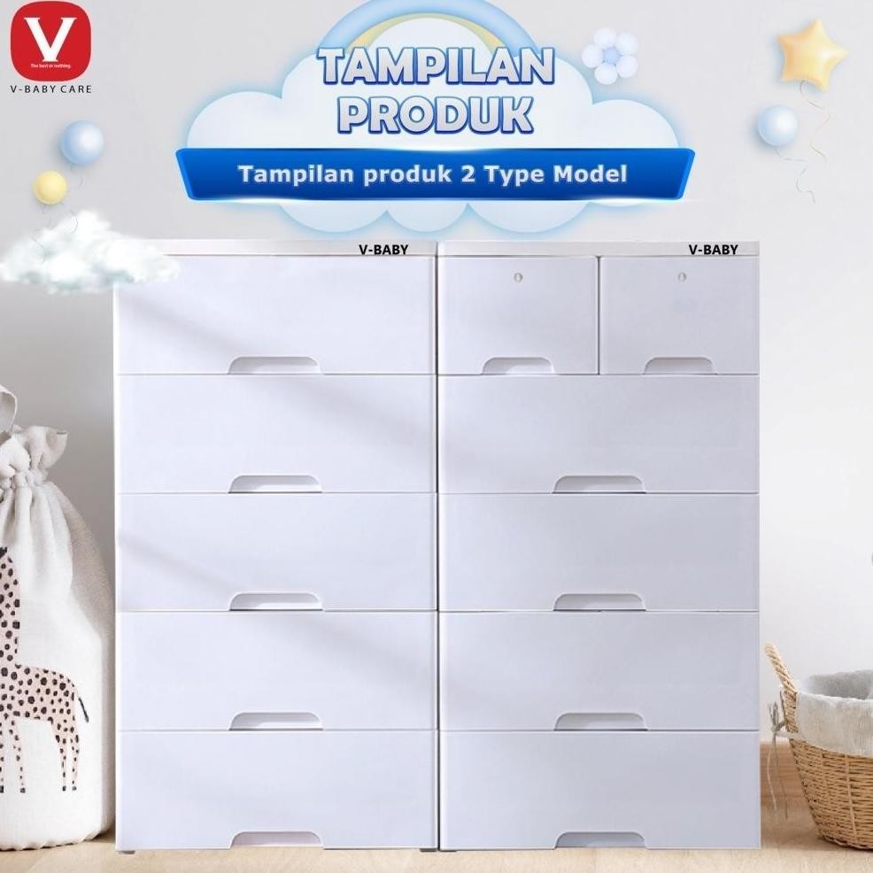 V-BABYCARE Lemari pakaian/lemari plastik premium/lemari pakaian anak/lemari import V-BABYCARE-T1