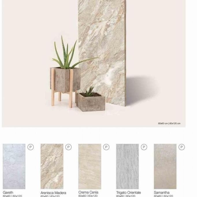 Ready Stock Granit Motif Marmer Sandimas Crema Cenia 60X120 [Free Ongkir] Siap Kirim