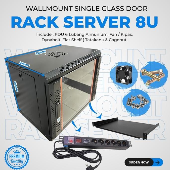 TERMURAH - wallmount 8U murah / rack 8U / rack server 8U