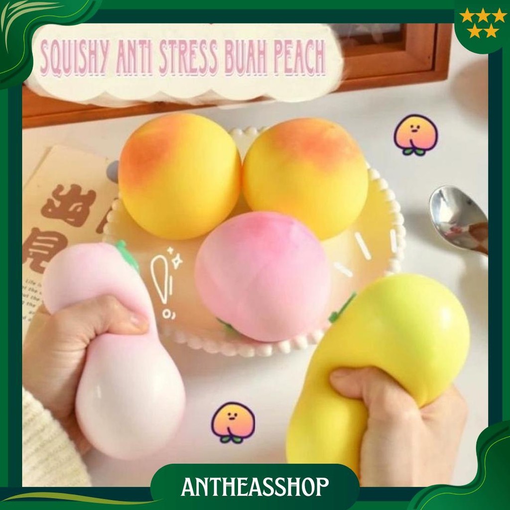 Mainan Squishy Anti Stress Bentuk Buah Peach Squishy Pencet-Pencet Squishy Jumbo Squishi Lucu Squish