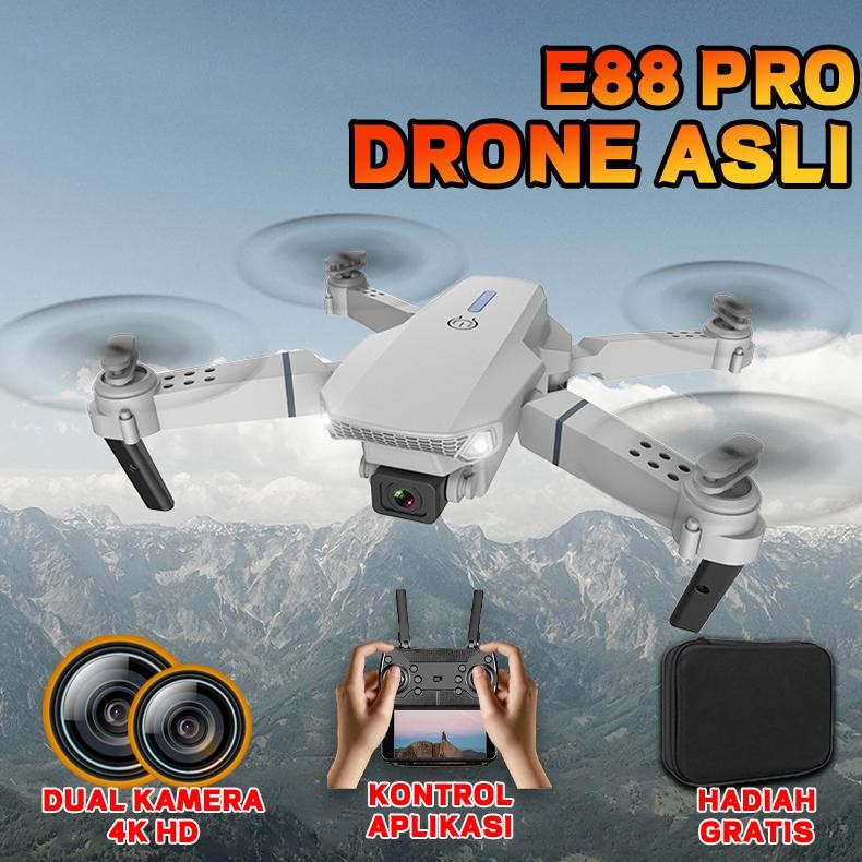 Drone E88 / E99 Pro 4k HD Kamera Shoot Original Indoor Outdoor Drone Mini RC 4K HD Camera Drone Asli