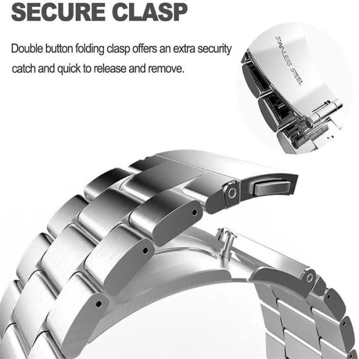 Strap Garmin Approach S70 47Mm Smartwatch Stainless Steel 3 Beads Tali Jam Tangan Rantai 22Mm Terbar