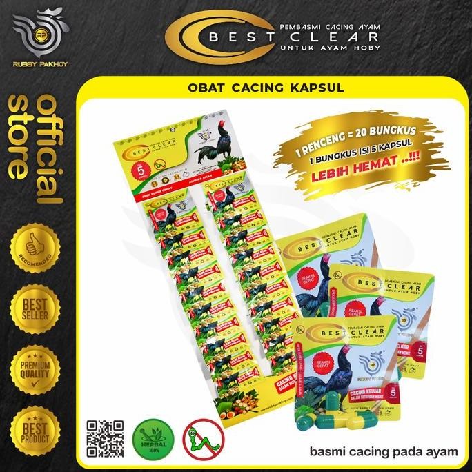 OBAT CACING AYAM BEST CLEAR RP PALING AMPUH 1 RENCENG 20 SACHET