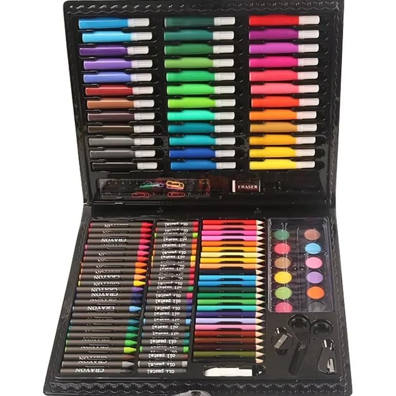 

150 Brush Set Children'S Painting Stationery Art Oil Painting Stick Tool Watercolor Pen Crayon Pencil Graffiti Gift Box