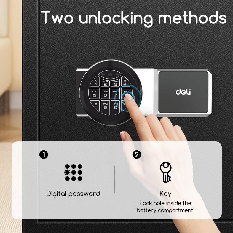 

Ss-64 Yl-24 Brankas Digital Deli Et-586 Tahan Api/ Fire Proof Safe Deposit Box Et586 Berkualitas