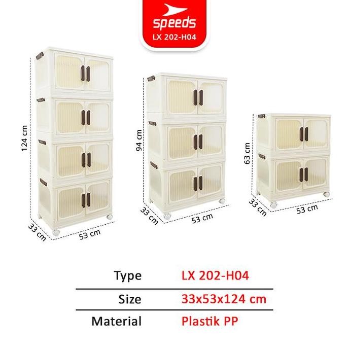 Rak Kabinet Susun Lipat Storage Foldable Stabil Kuat Cabinet Rak Tas Sepatu Plastik Lemari Praktis 2