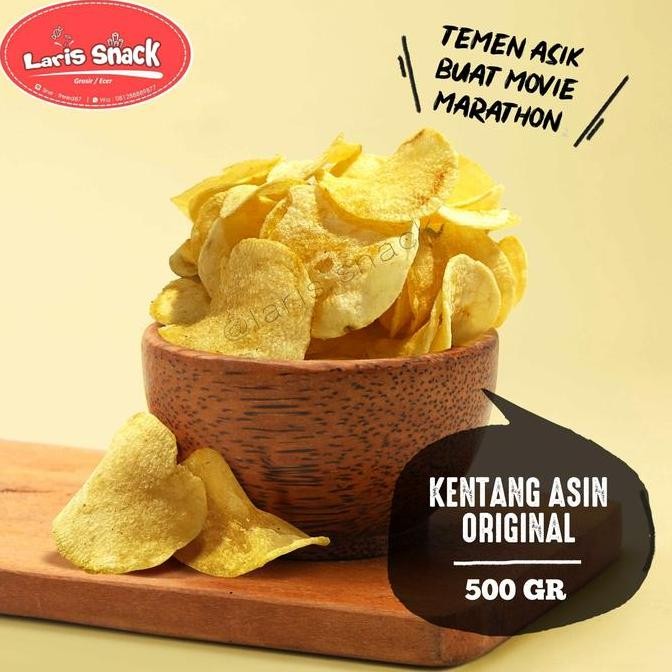 

Promo Keripik Kentang Original Asin Gurih Renyah Kiloan Curah 500 Gram
