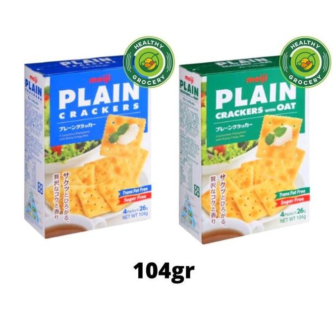 

Ready stok Terlaris Meiji Plain Crackers / Plain Crackers With Oat 104gr / Plain Crackers With Sesame 104gr Termurah