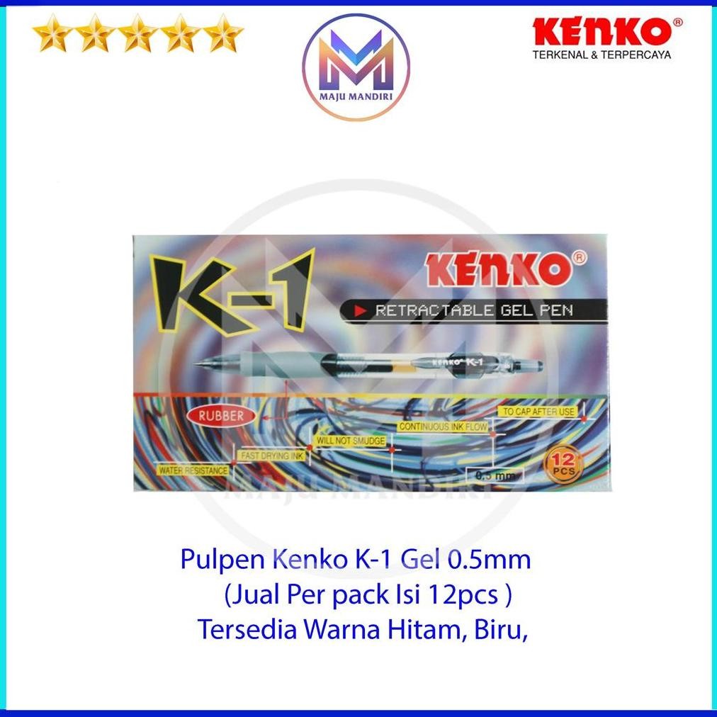 

Pen Gel Kenko K1 Cetek / Pulpen Cair K-1 Hitam - Biru