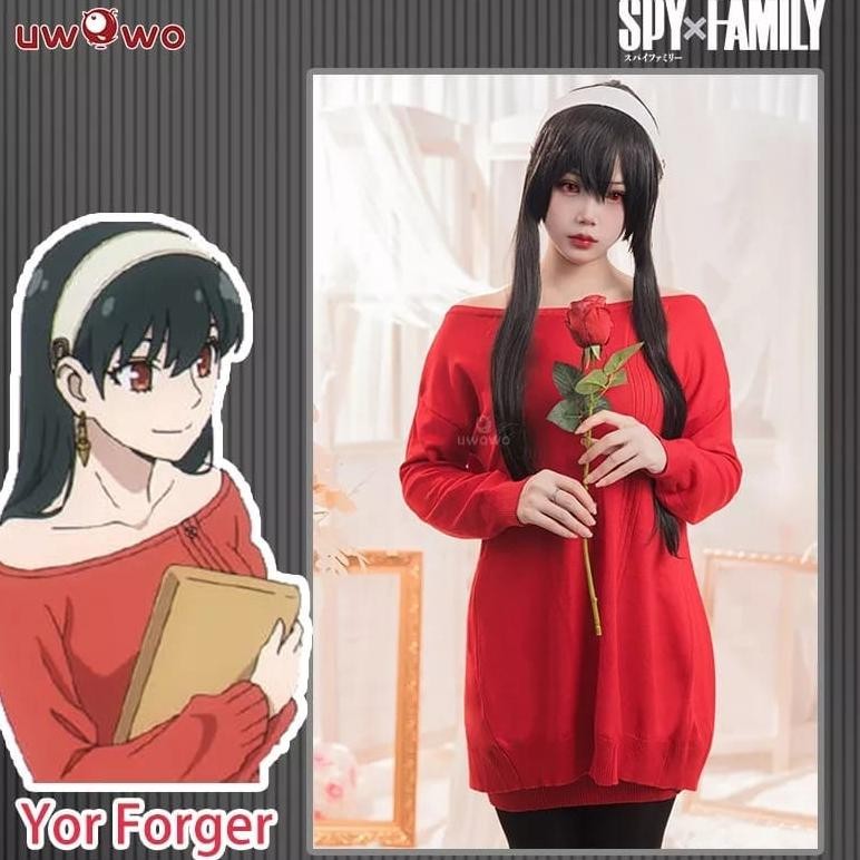 YZ (PDS) Baju COSPLAY Cardigan Yor Forger SpyxFamily Red