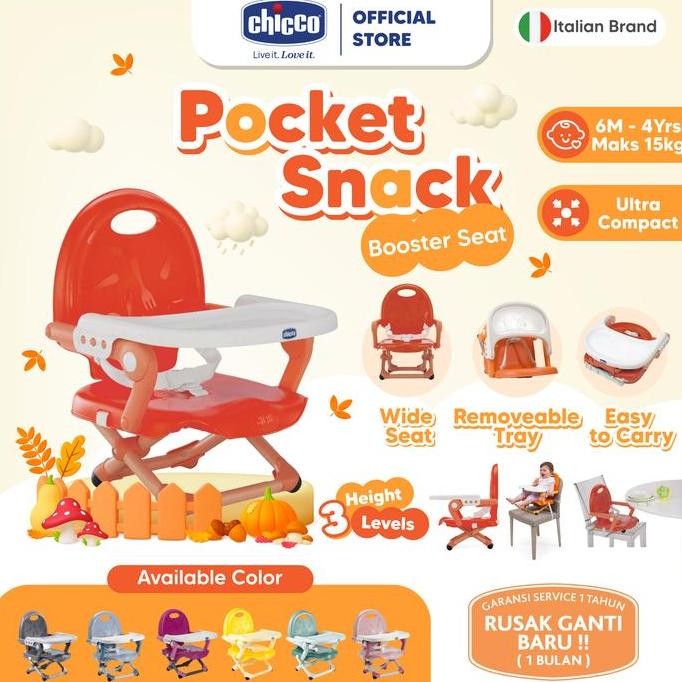 Chicco Pocket Snack Booster Seat / Kursi Bayi / Kursi Makan Bayi / Kursi MPASI Bayi / Baby Seat / Te