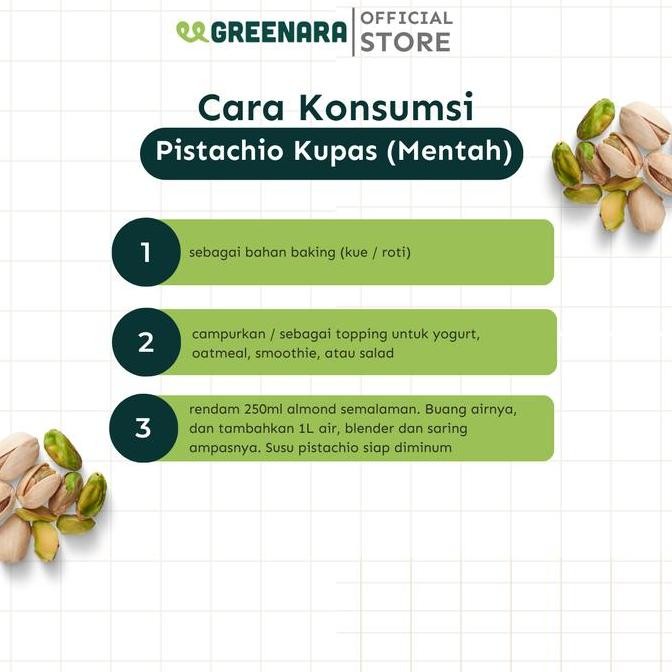 

Sale Greenara Kacang Pistachio Kupas 100Gr