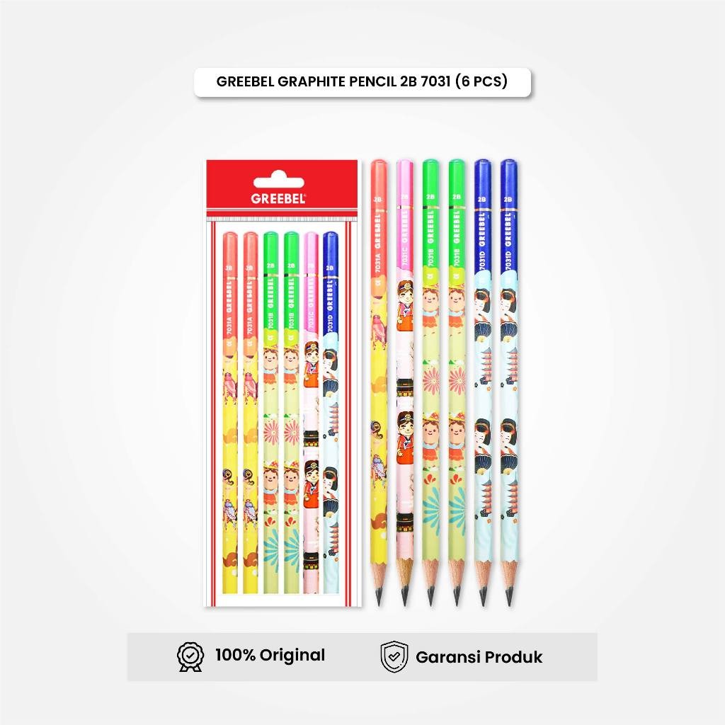 

GREEBEL Pensil Tulis 2B 7030 Dream (6PCS/SET) Pensil Kayu Ujian / Pencil Grafit Graphite / Pensil Gambar