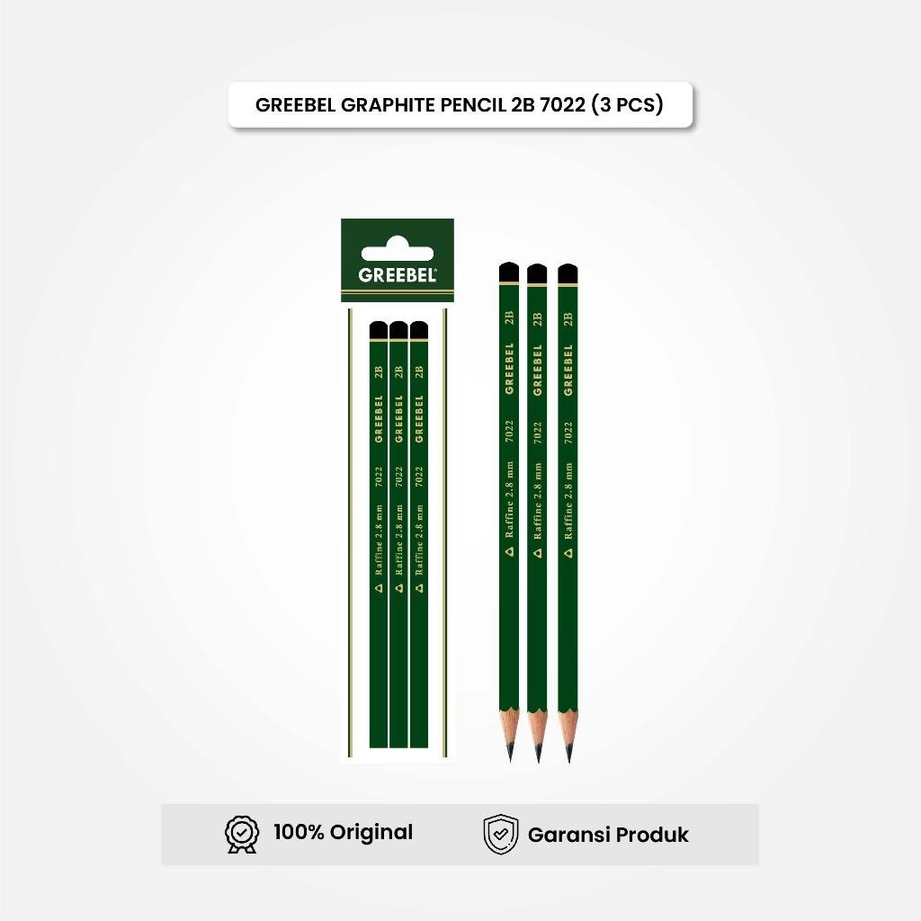 

Pensil Tulis 2B 7022 (3PCS/SET) GREEBEL Pencil Grafit Graphite / Pensil Gambar