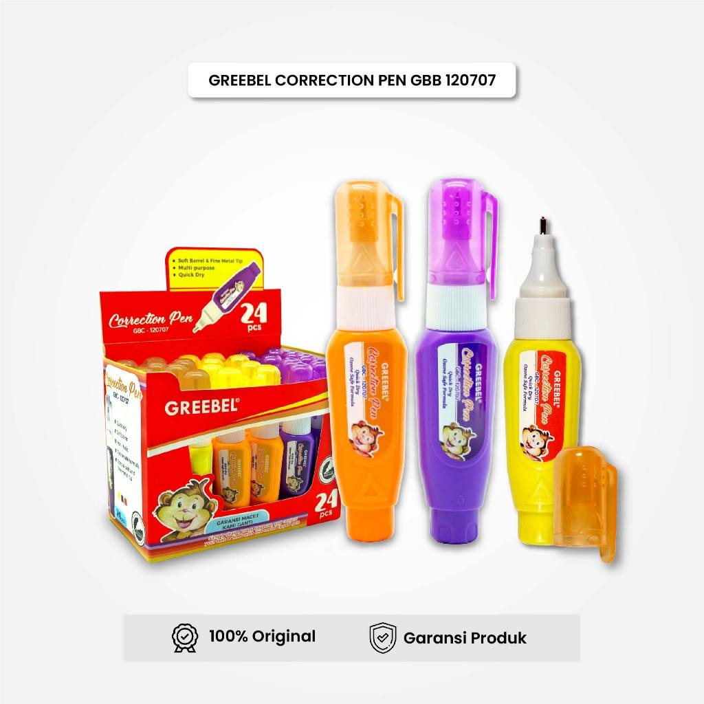 

Correction Pen / GBC 120707 (1PCS) / Penghapus Pulpen Cair / Tipe X / Tip X Cepat Kering GREEBEL