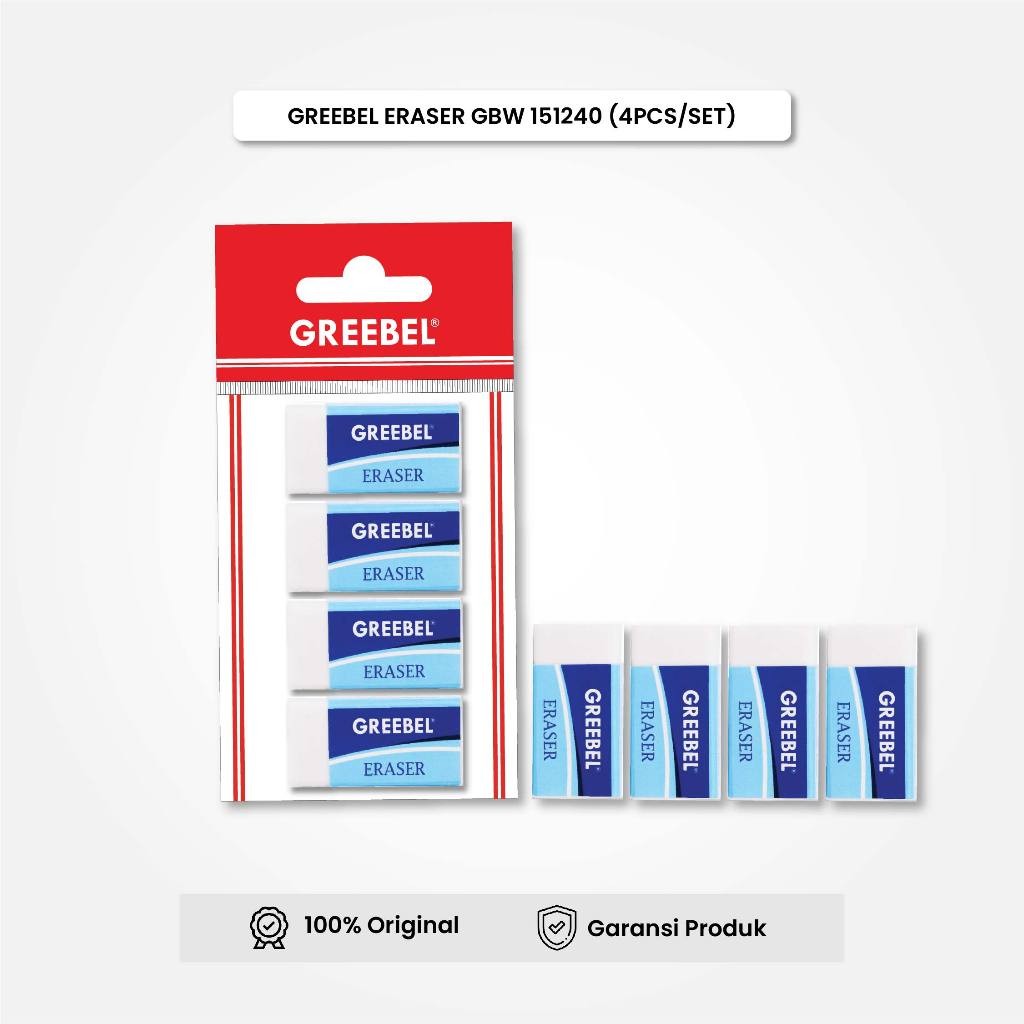 

Eraser Stip Hapusan GREEBEL GBW-151240 (4PCS/SET) / Penghapus Pensil Vemilo