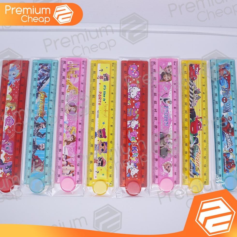 

[24 PCS] Penggaris Lipat Fancy Gambar 30cm isi 24 Pcs Murah