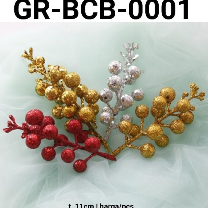 """] GR-BCB-0001  Cake topper hiasan kue buah ceri cherry natal christmas