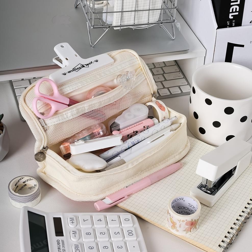

Okk-1520 [Cod] Kotak Pensil Hitam Putih Kawaii Kapasitas Besar Tas Pena Kanvas Fashion Estetika Kotak Alat Tulis Untuk Anak Perempuan Perlengkapan Sekolah